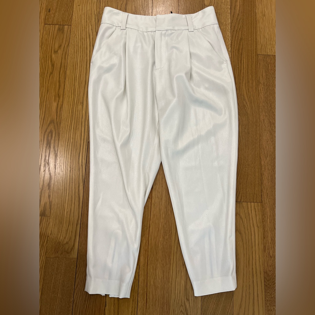 Alice + Olivia Women's Cropped Dress Pants Shiny
